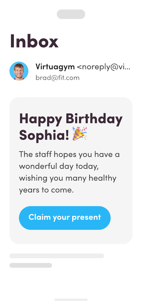Birthday email