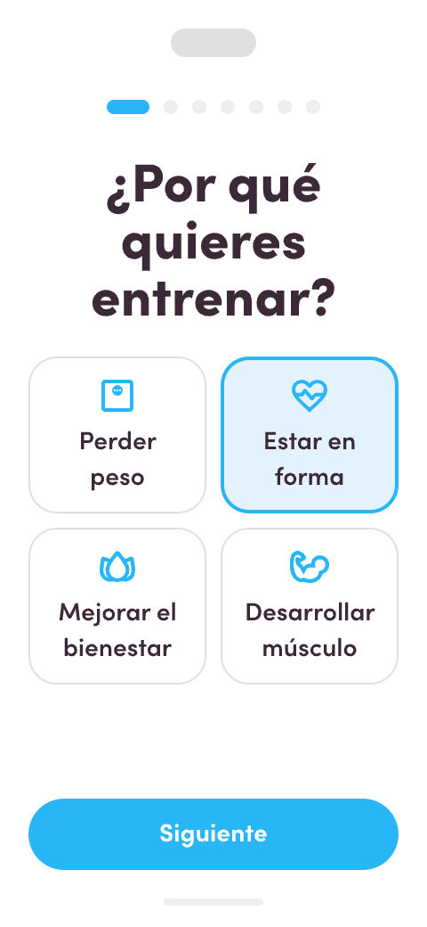 Establece objetivos de salud en la aplicación
