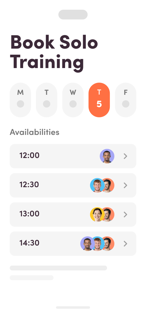 Schedule booking flow