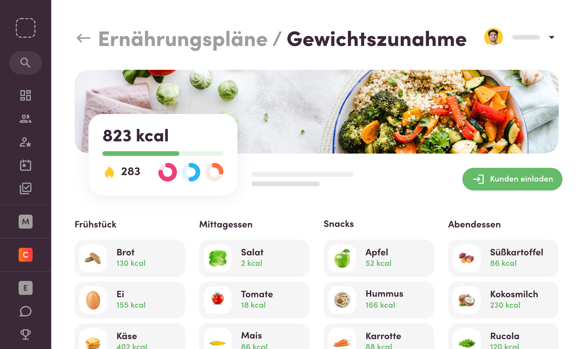 Ernährungsplaner mit Kalorientracking