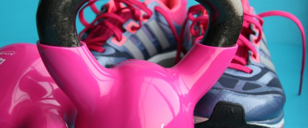 kettlebell and sport shoes