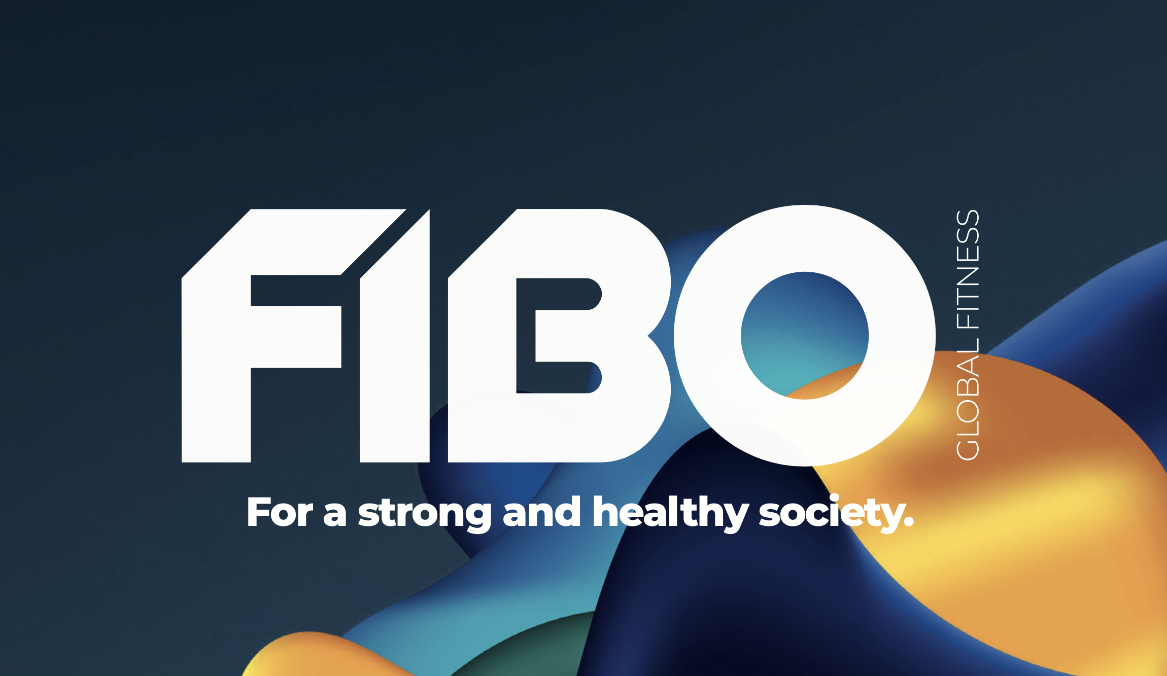 Logo de FIBO 2023, la mayor convención de fitness y bienestar de Europa en Colonia, Alemania