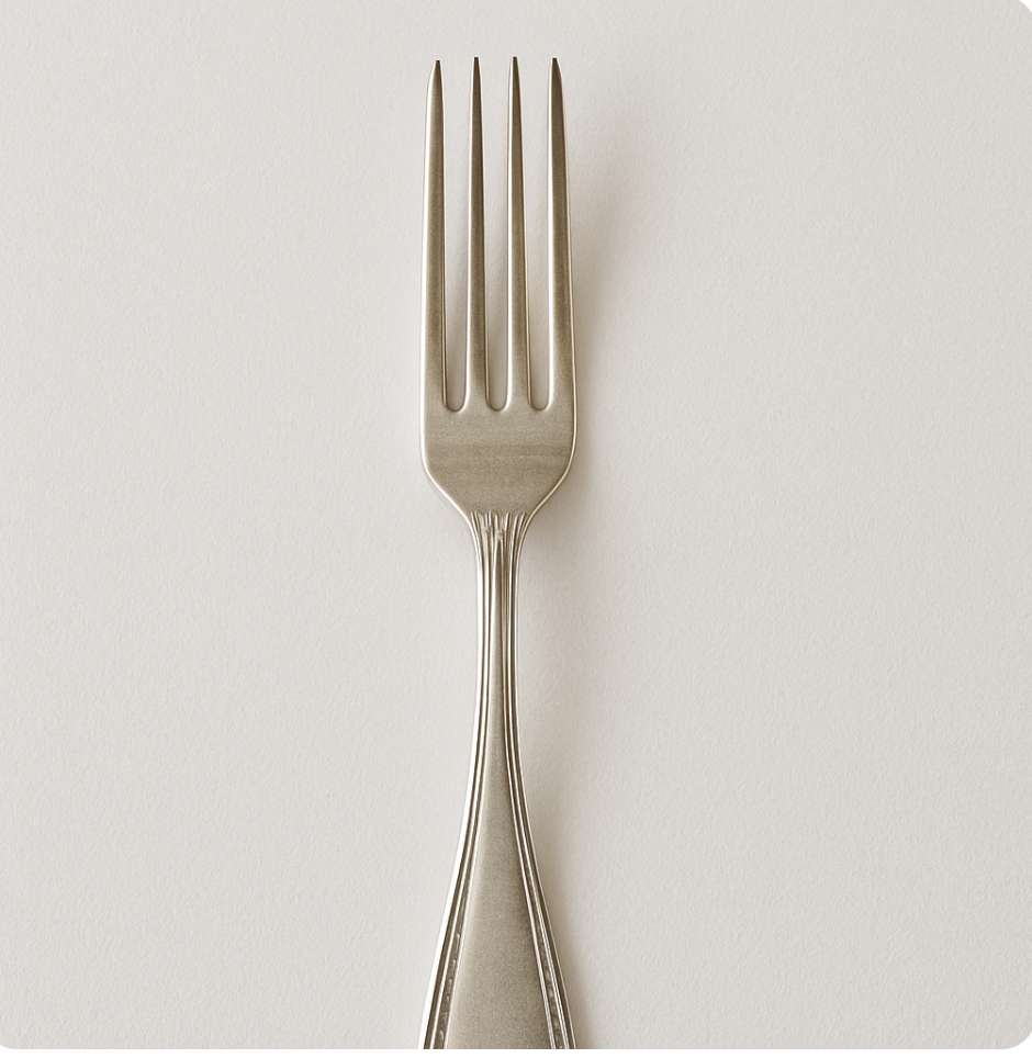 Fancy real silver fork