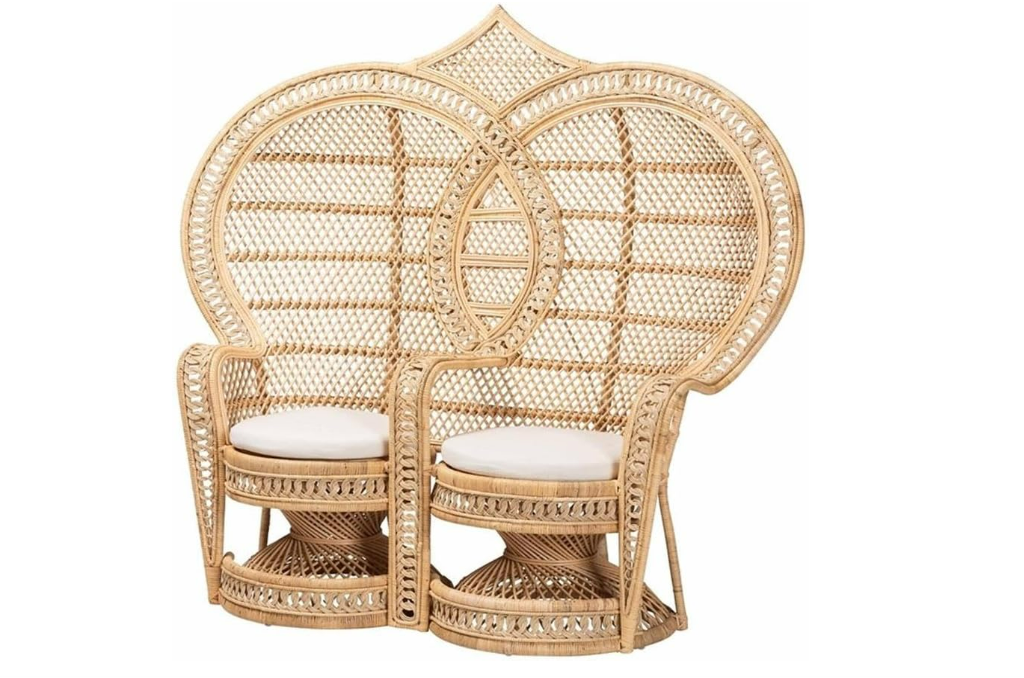 Dual-Rattin Peacock Chairs