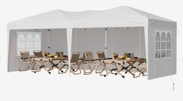 Wedding Package 50ppl Includes 2 10x20 Tents with sidewalls, 50 Chairs, and 8 Tables. Save $100
