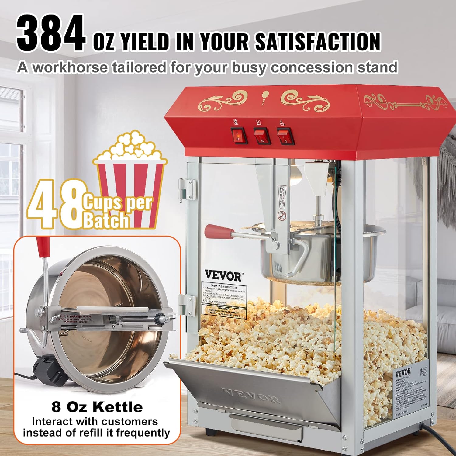 8 oz Popcorn Machine Rental – 24-Hour Rental