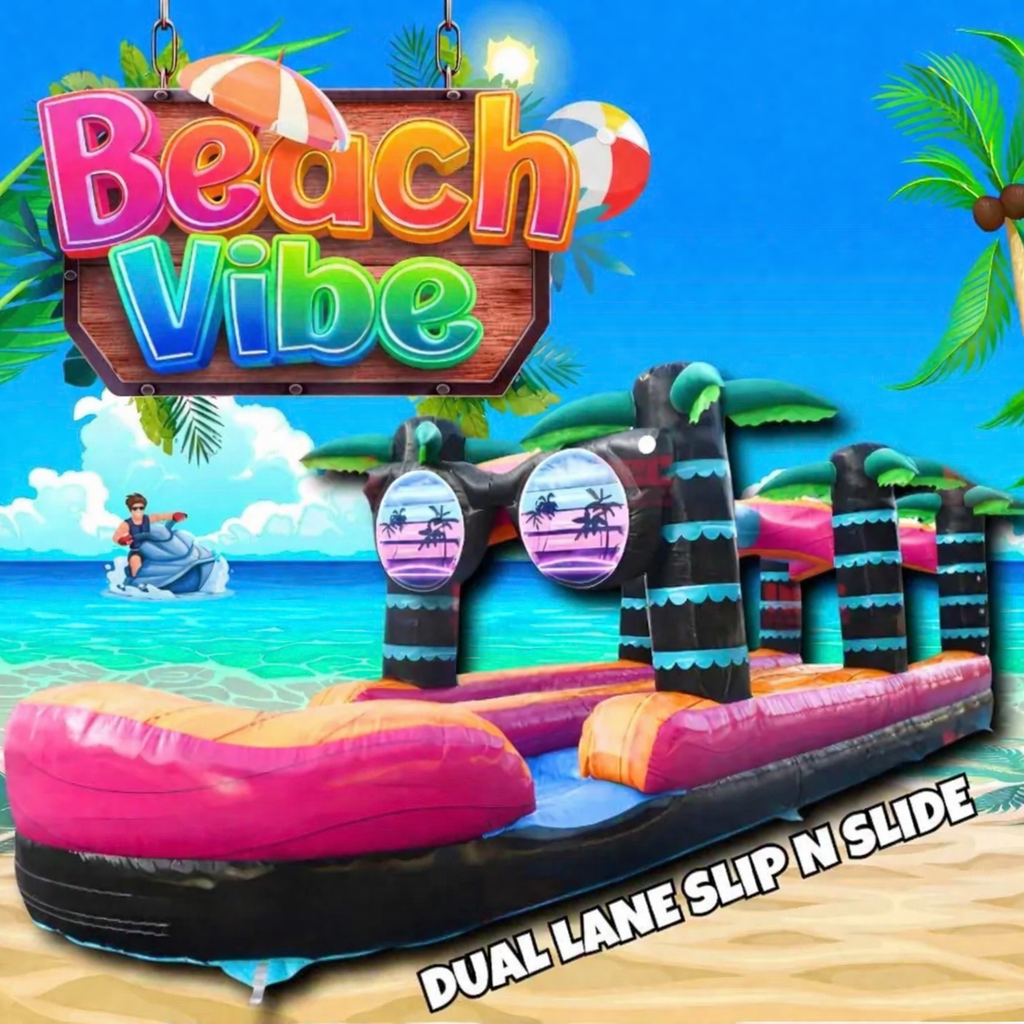 35 ft double lane beach vibe slip and slide