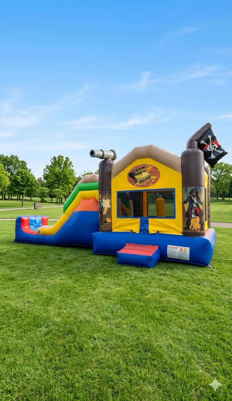 Treasure Island Pirate Pirate Ship Bounce-n-Slide Combo