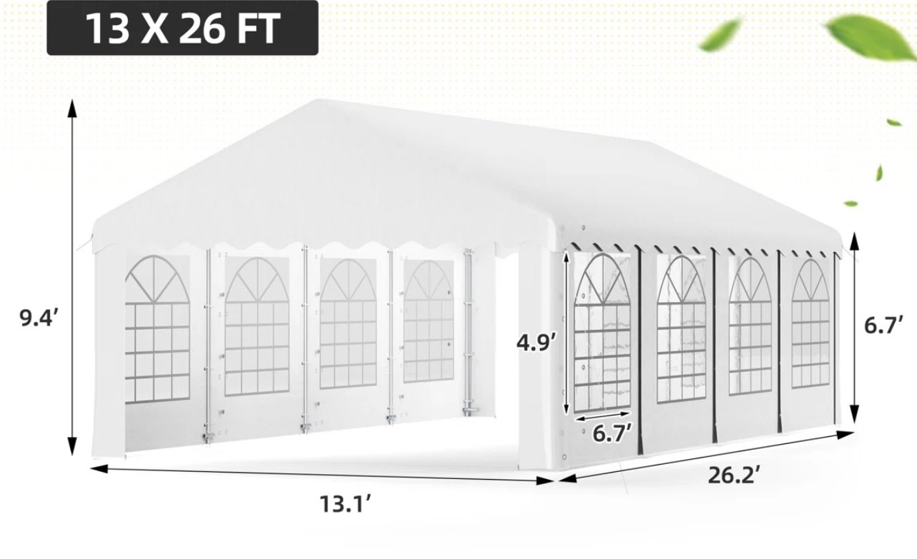  13x23’ Canopy Tent with sidewalls 
