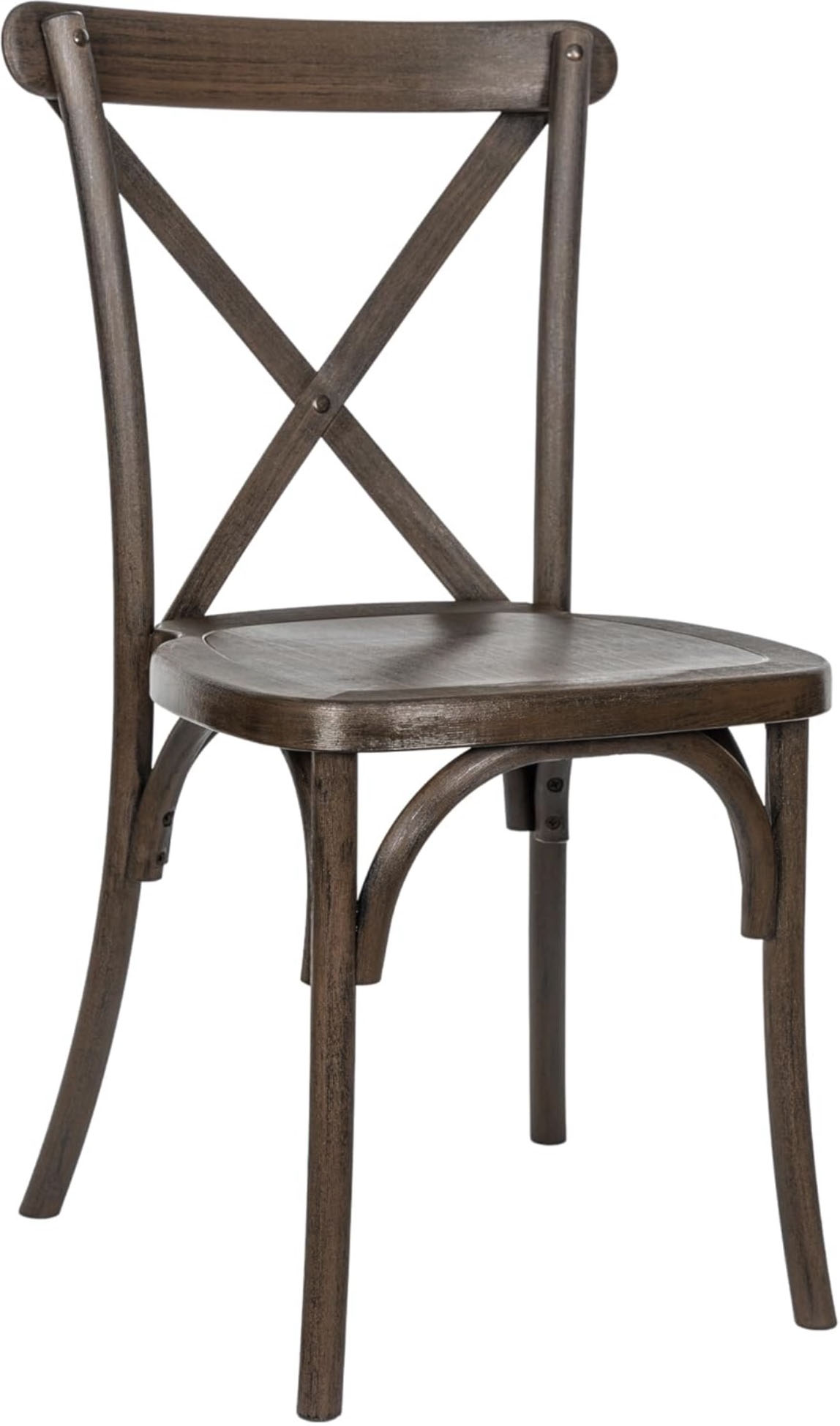 Cross Back Chair (Resin, Dark Brown)
