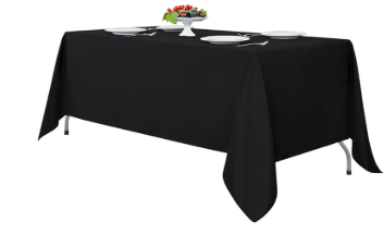 Black Rectangle Tablecloth - 8 Foot -  70x120 inches 