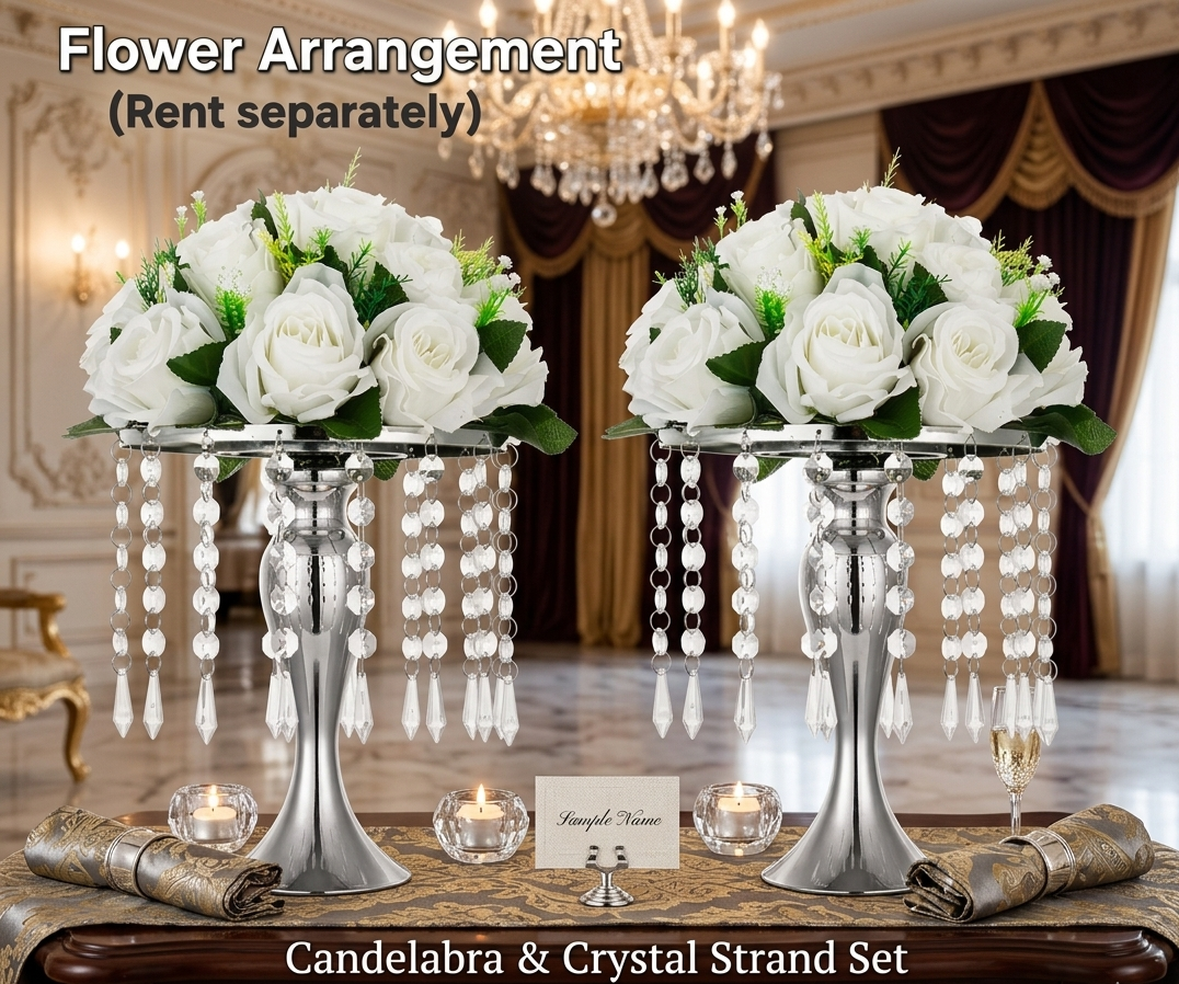 Silver Crystal Centerpiece/Flower Stand