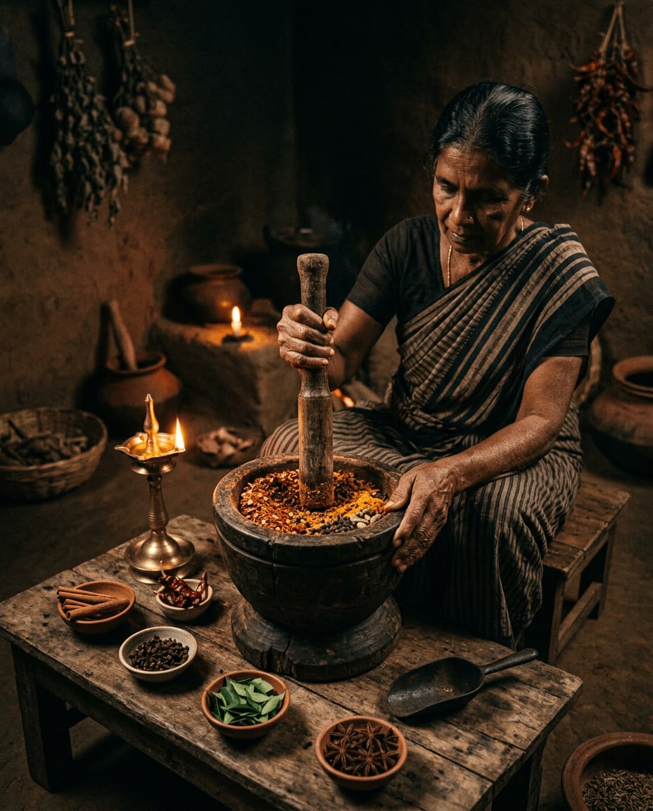 Local farmer with spices