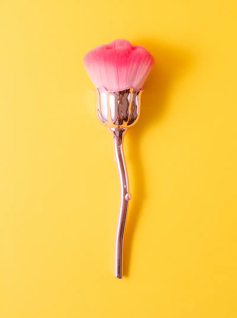 brocha de polvo flor fucsia Imagen 2