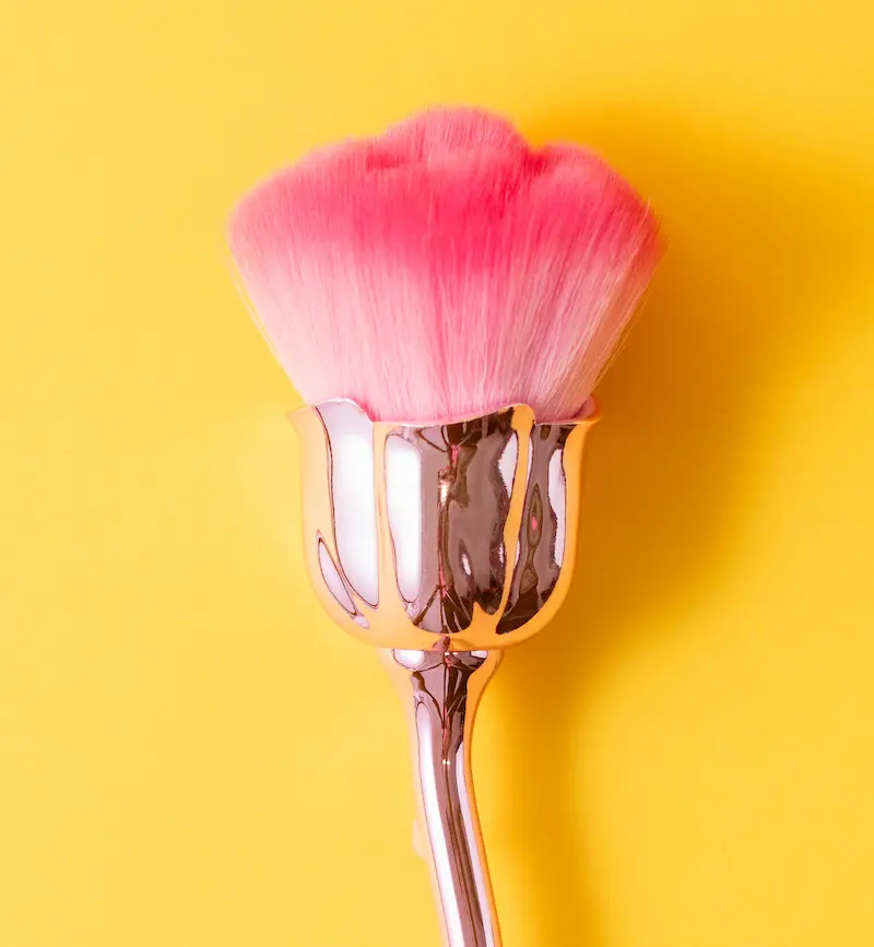 brocha de polvo flor fucsia Imagen 3