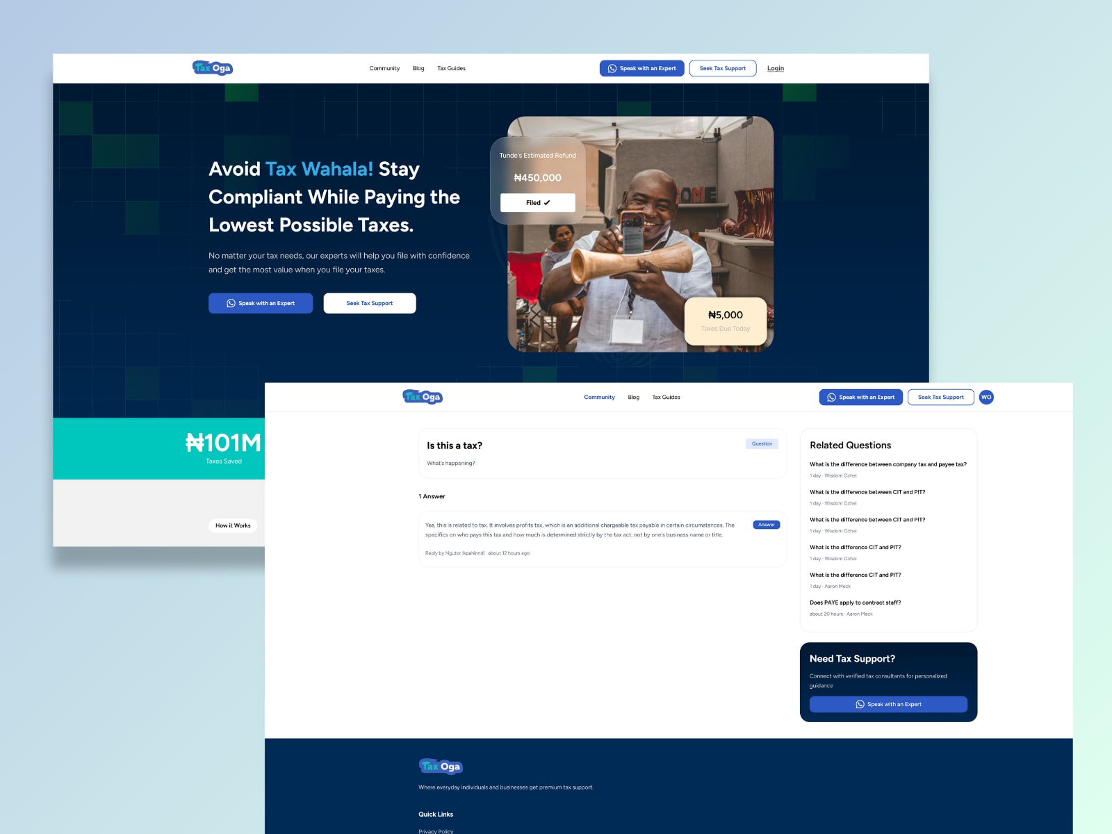 TaxOga Web Application Development main preview