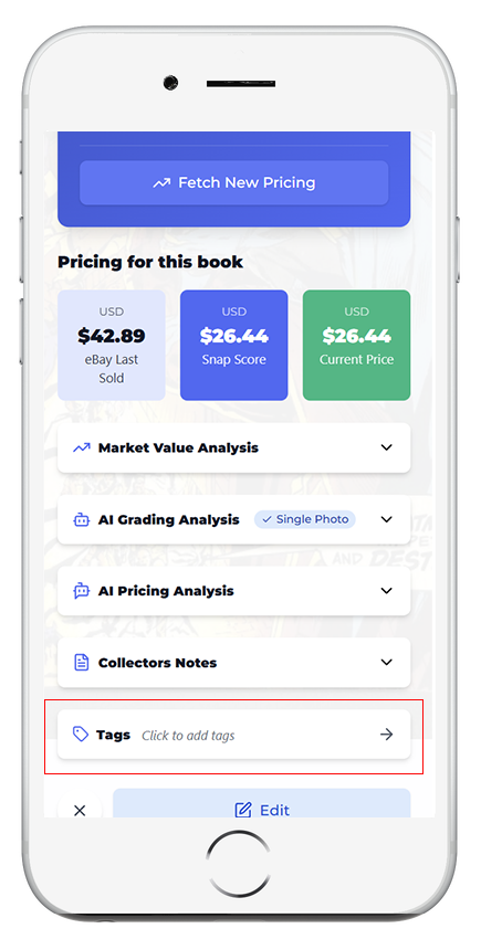 Applying tags to comics