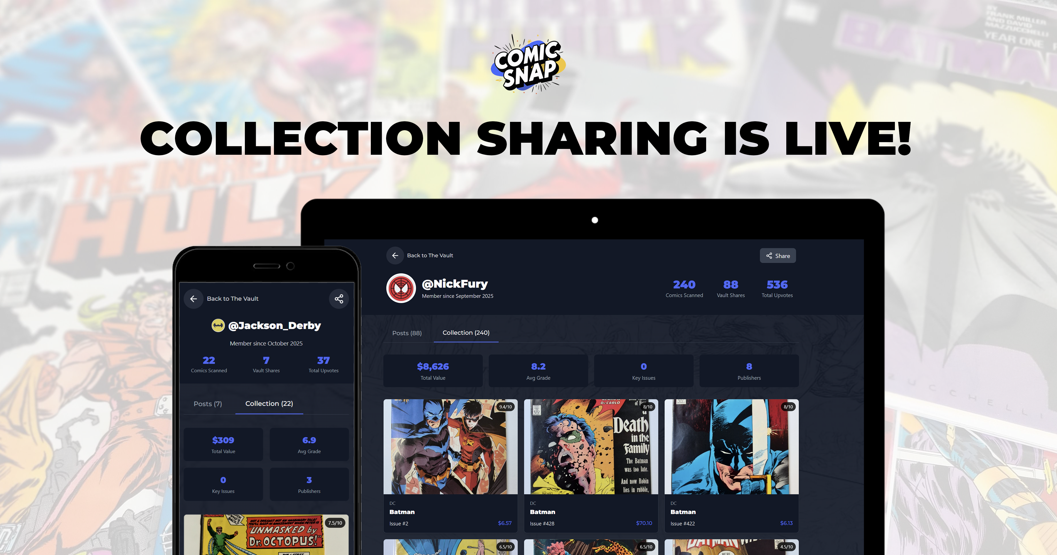Introducing Public Collection Sharing to ComicSnap