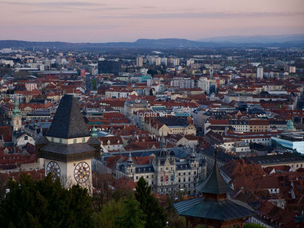 Skyline of Graz & its clocktower