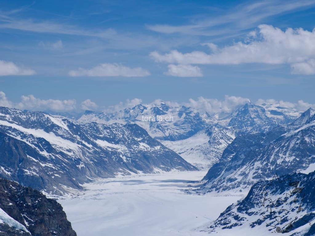 View of the aletschgletscher from the sphinx