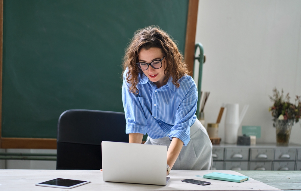 Substitute teacher in classroom