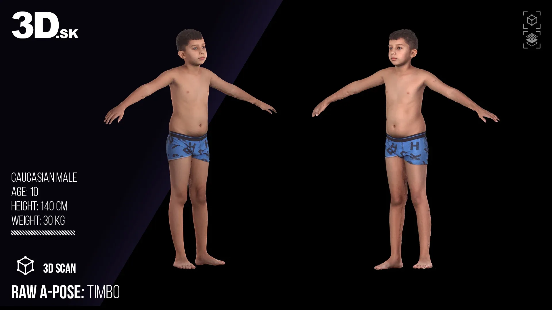 Raw A Pose Scan | 3D Model Timbo Underwear