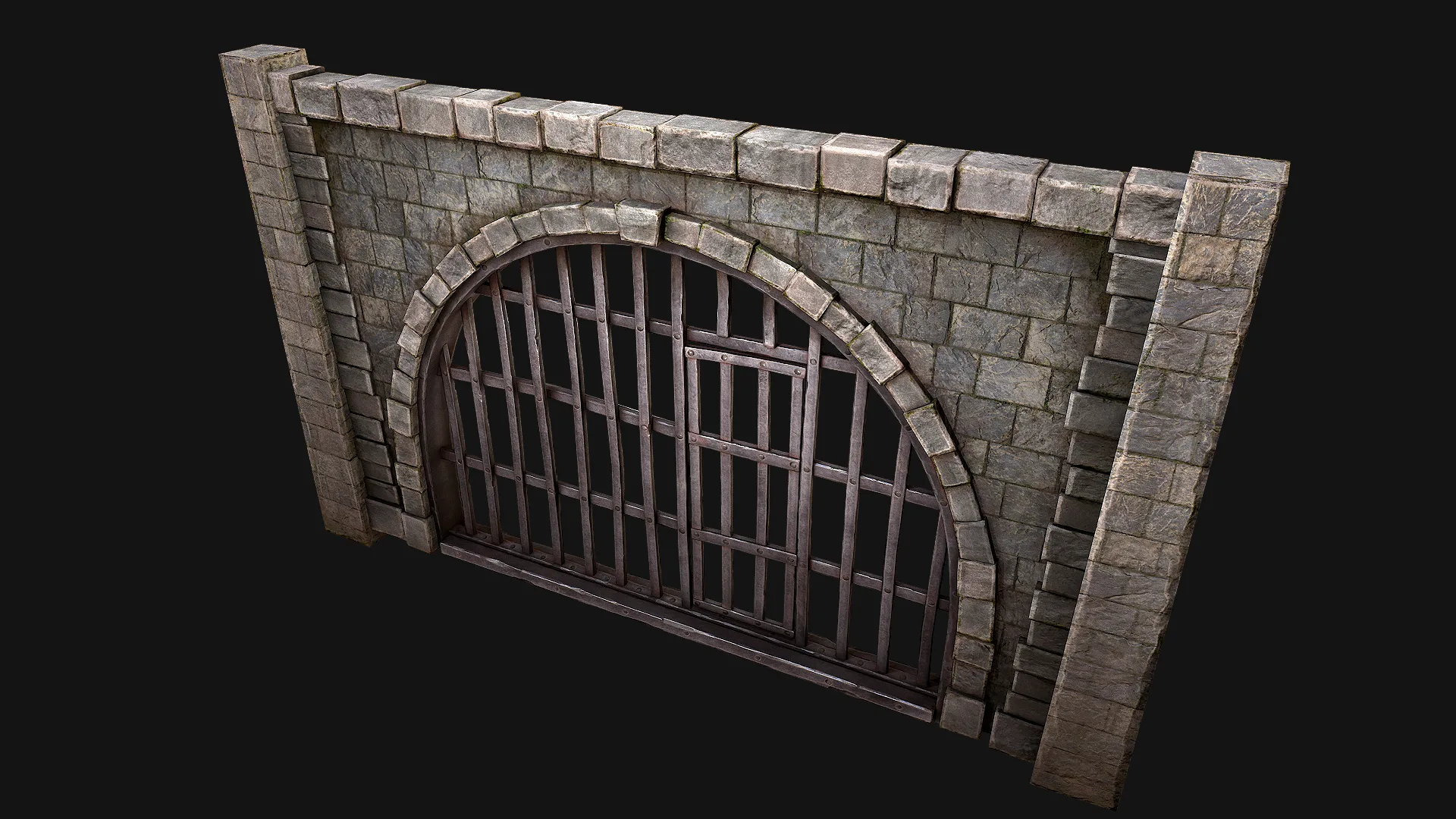 Medieval Prison Bars with Door