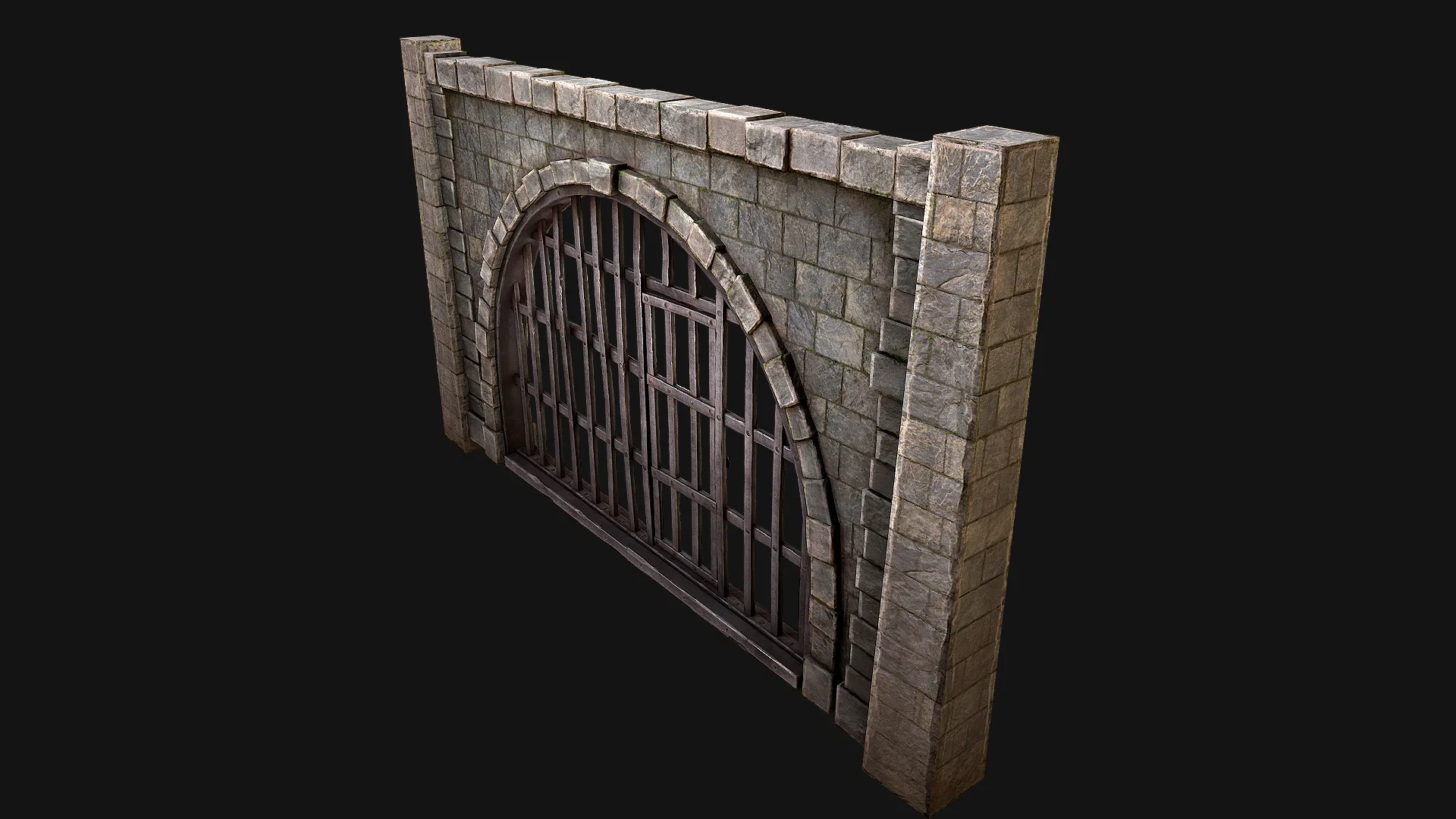 Medieval Prison Bars with Door