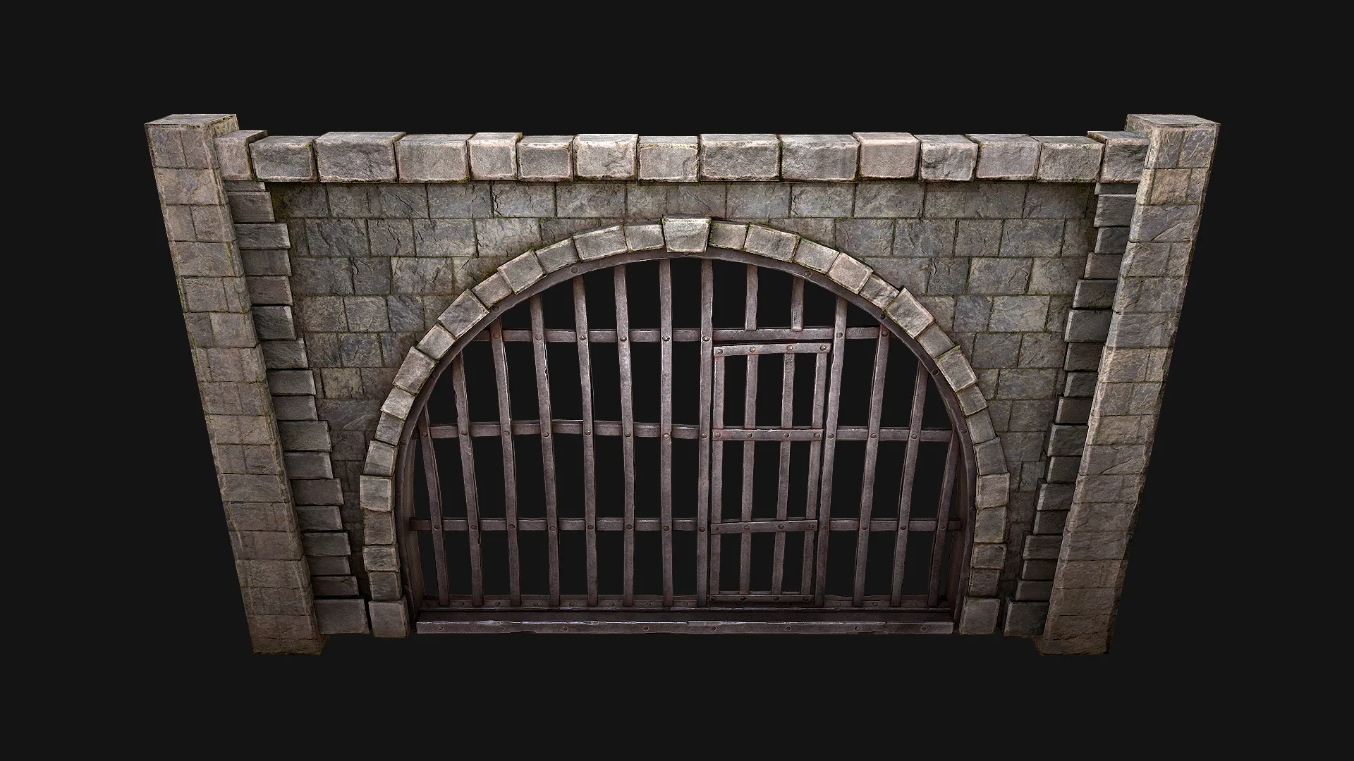 Medieval Prison Bars with Door