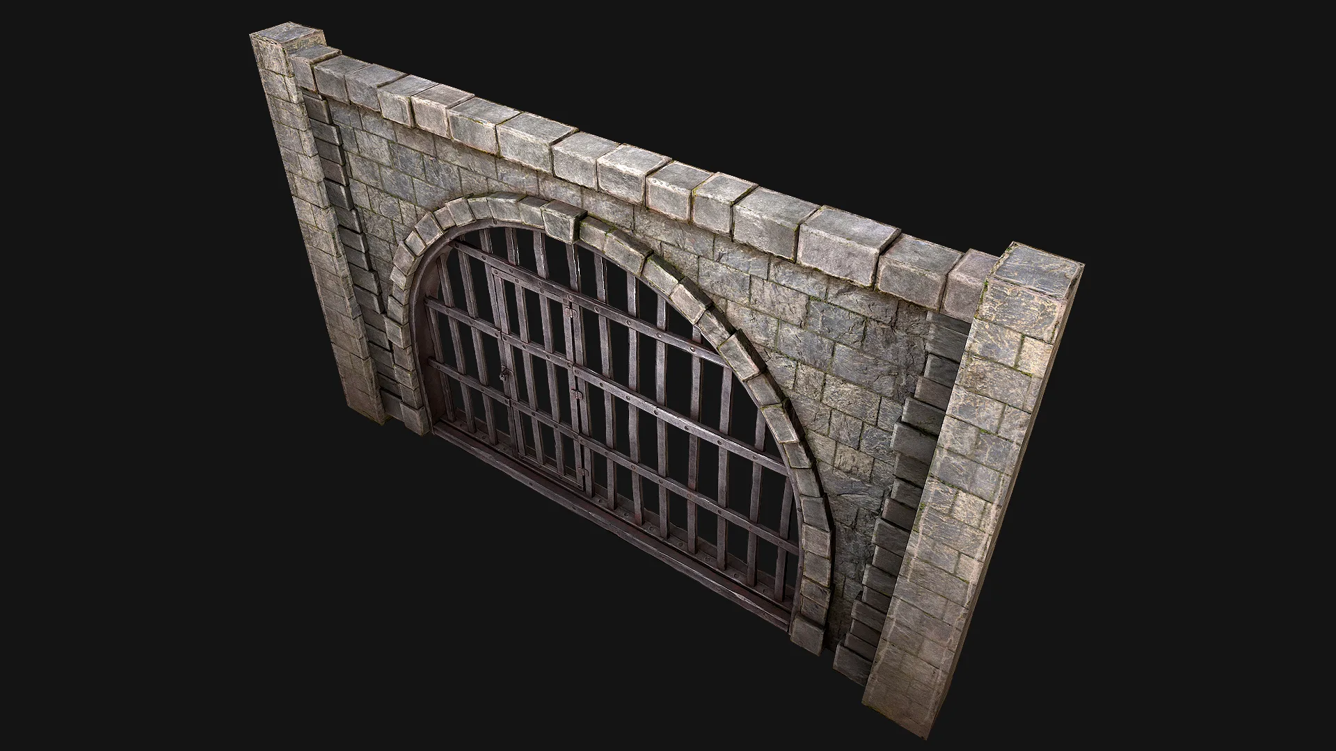 Medieval Prison Bars with Door