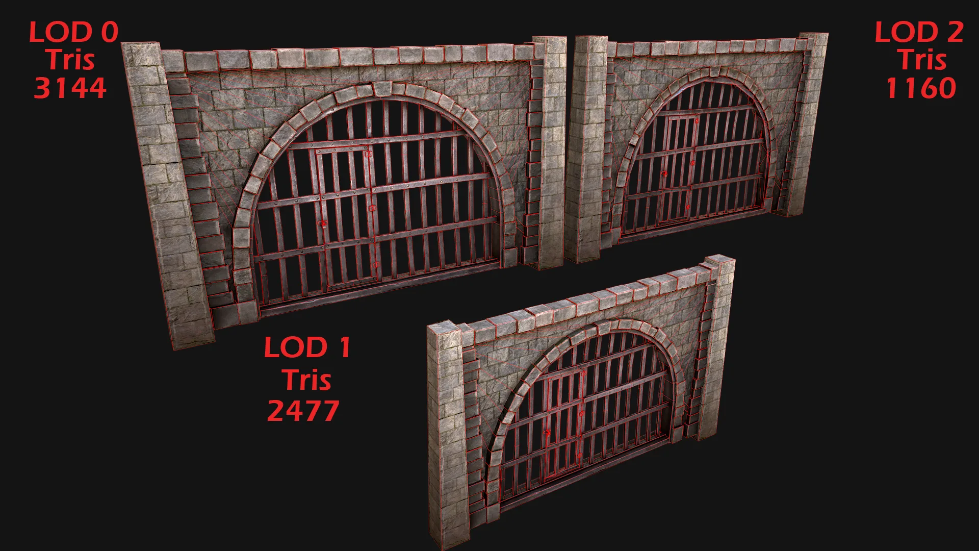 Medieval Prison Bars with Door