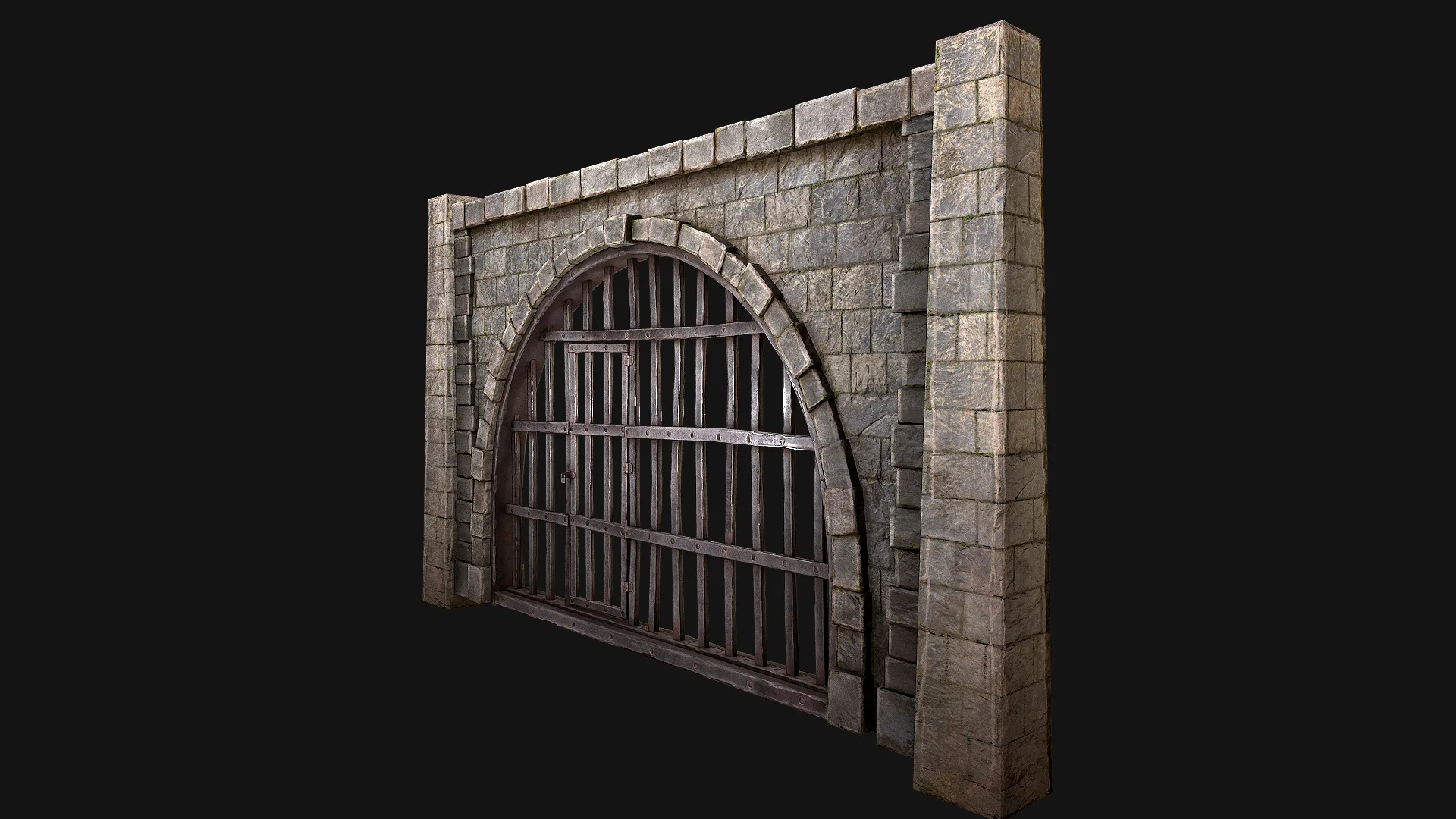 Medieval Prison Bars with Door
