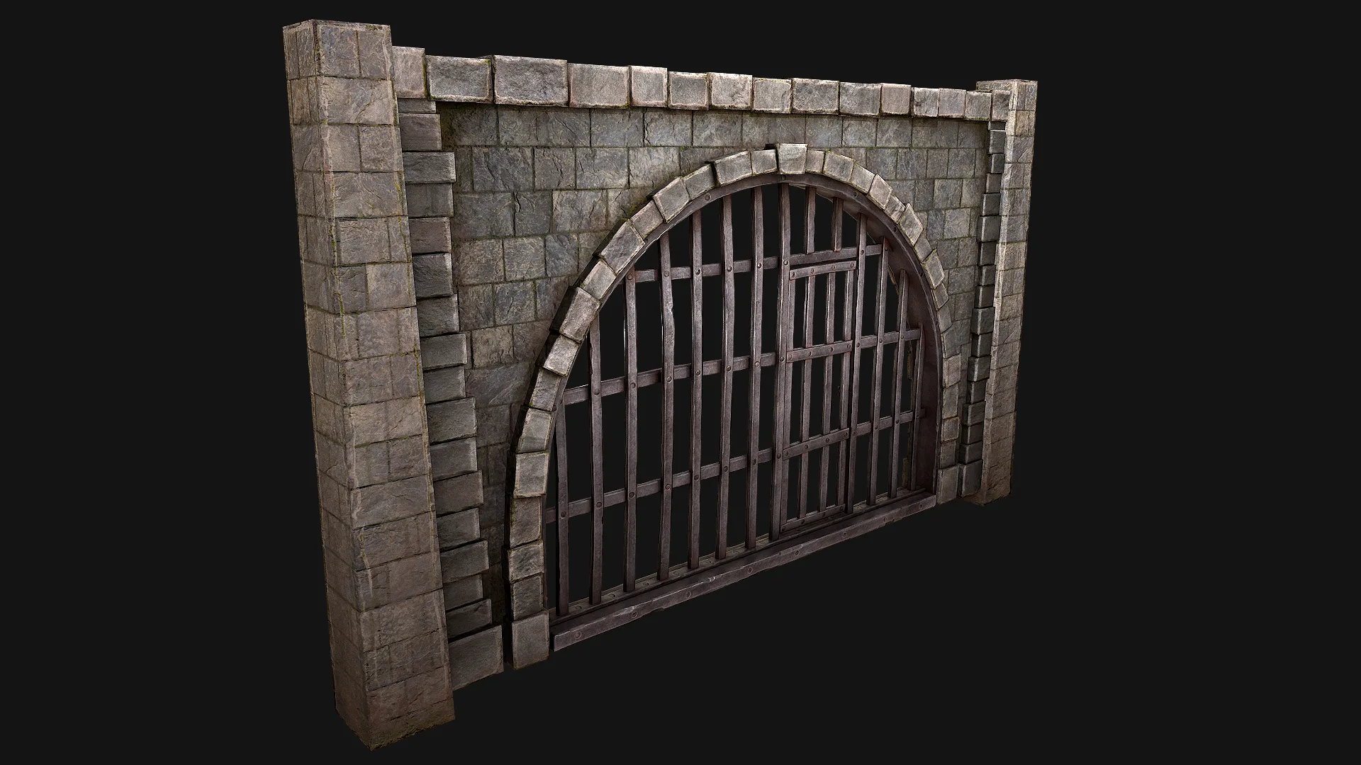 Medieval Prison Bars with Door