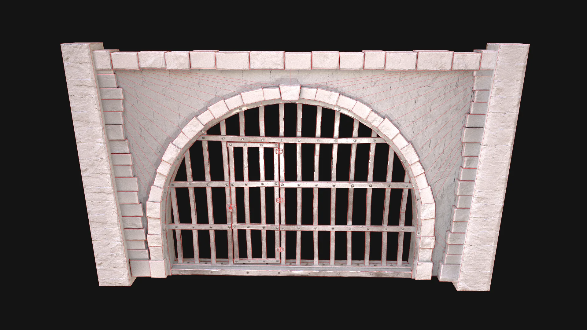 Medieval Prison Bars with Door