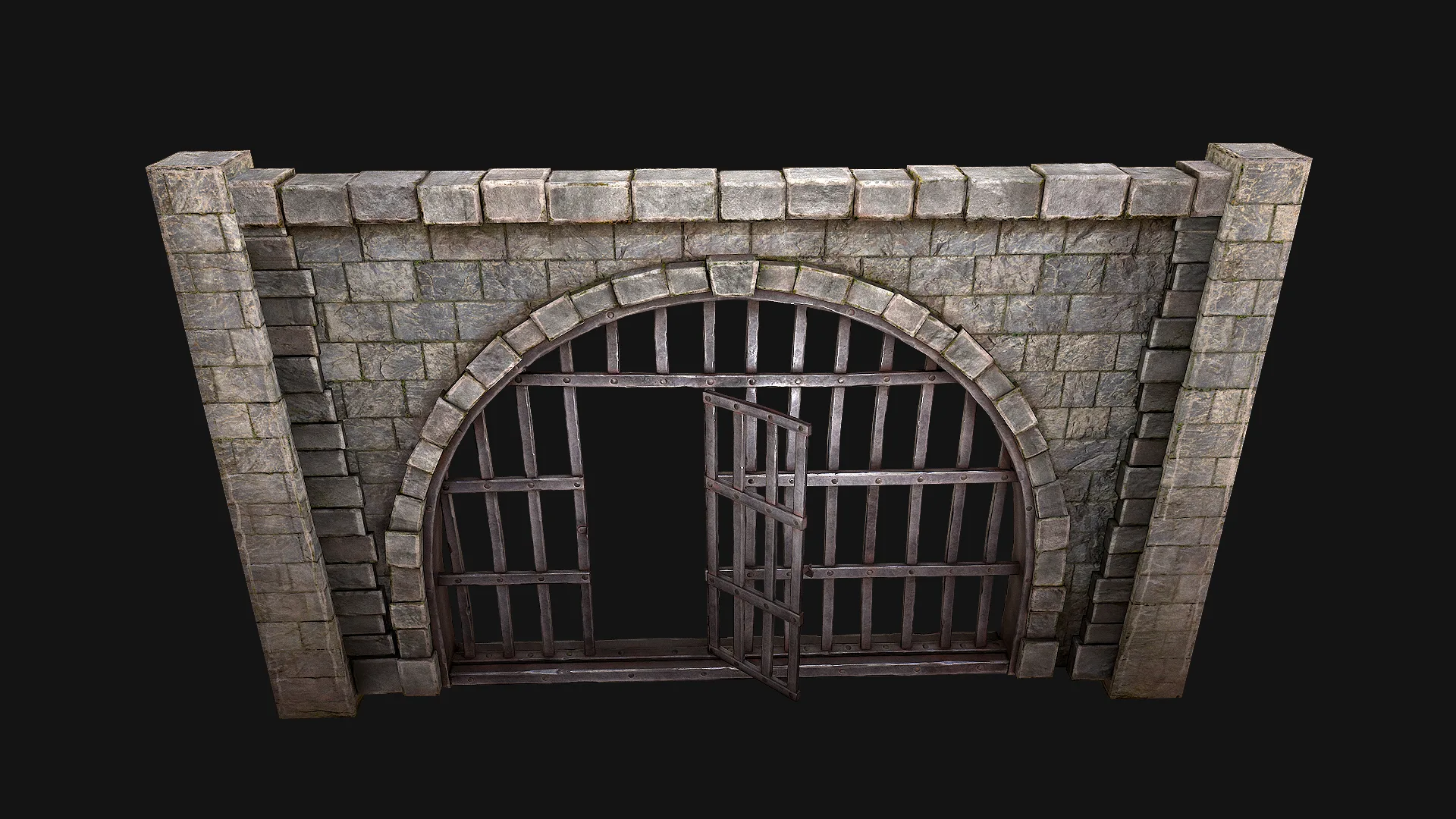 Medieval Prison Bars with Door