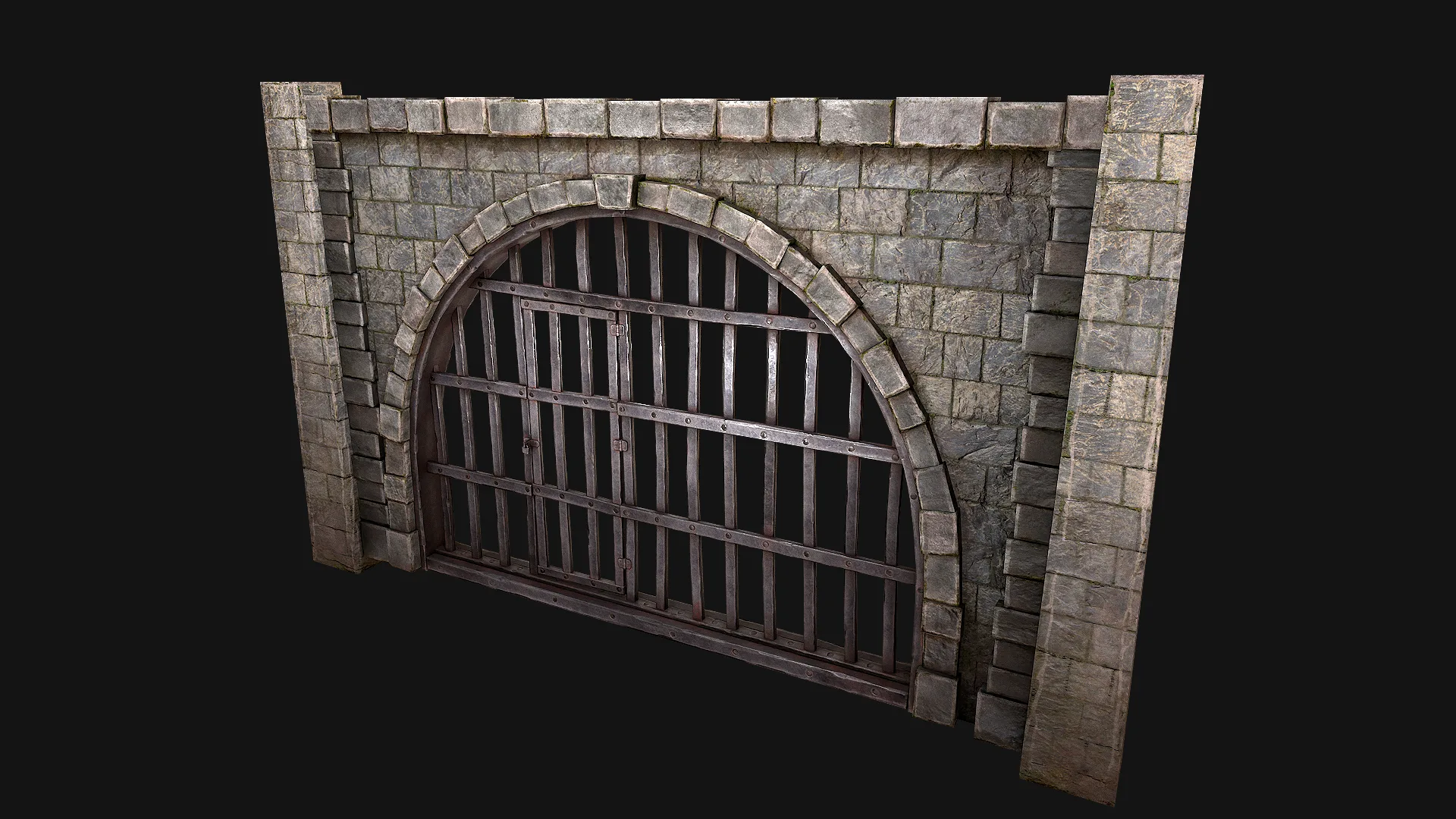 Medieval Prison Bars with Door