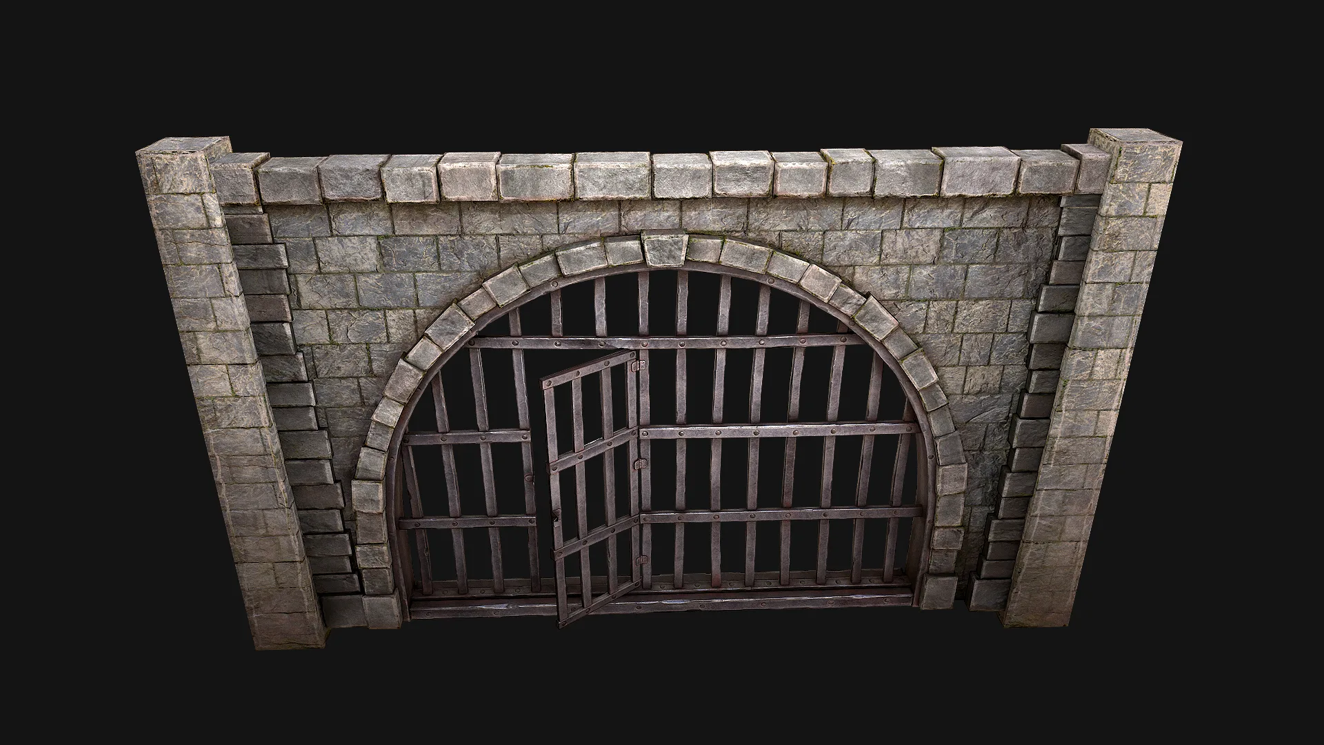 Medieval Prison Bars with Door