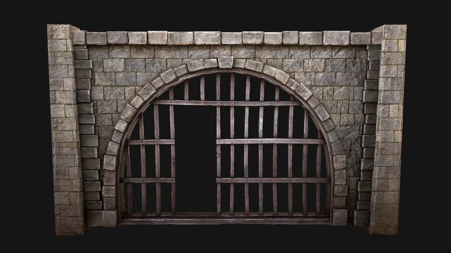 Medieval Prison Bars with Door