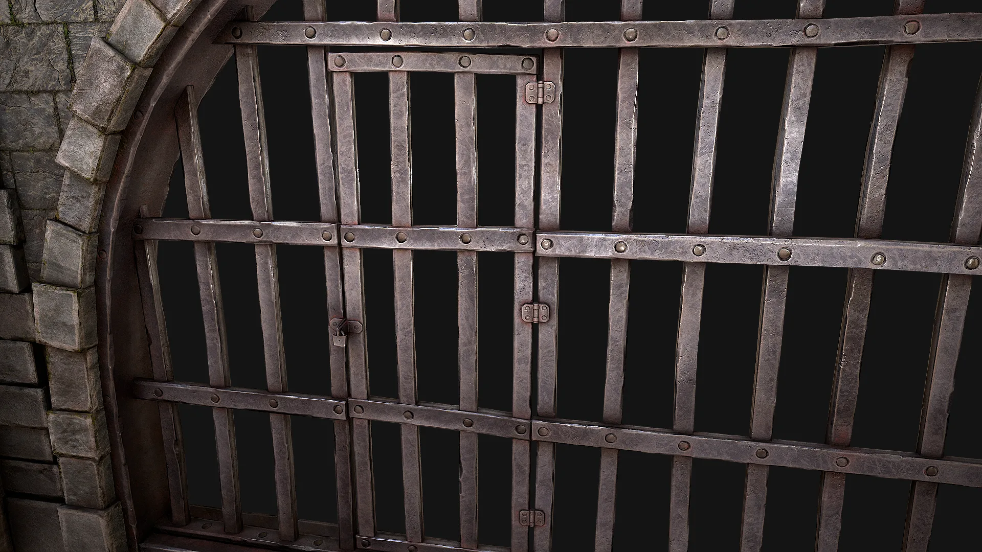 Medieval Prison Bars with Door