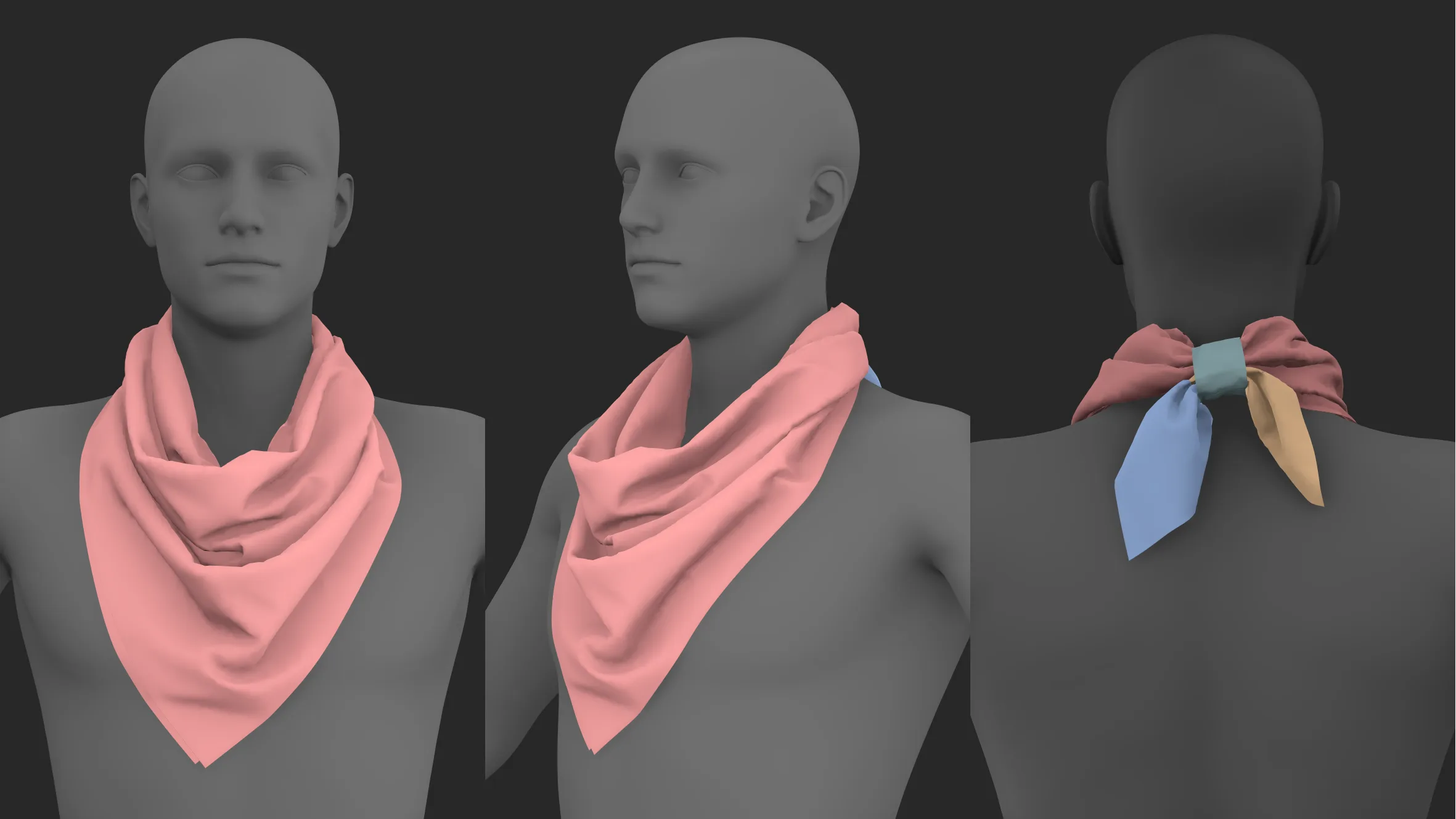 Basic scarves pack. Marvelous / CLO 3D / zprj obj fbx