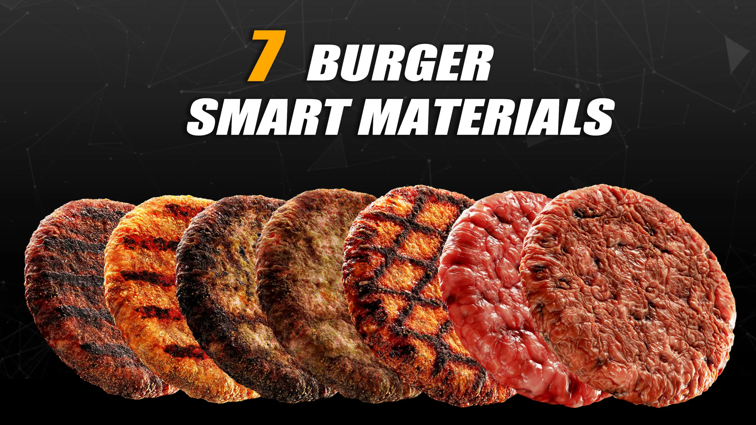 36 Food And Candy Smart Materials (Burger-Bread-Cheese-Candy_Chocolate)