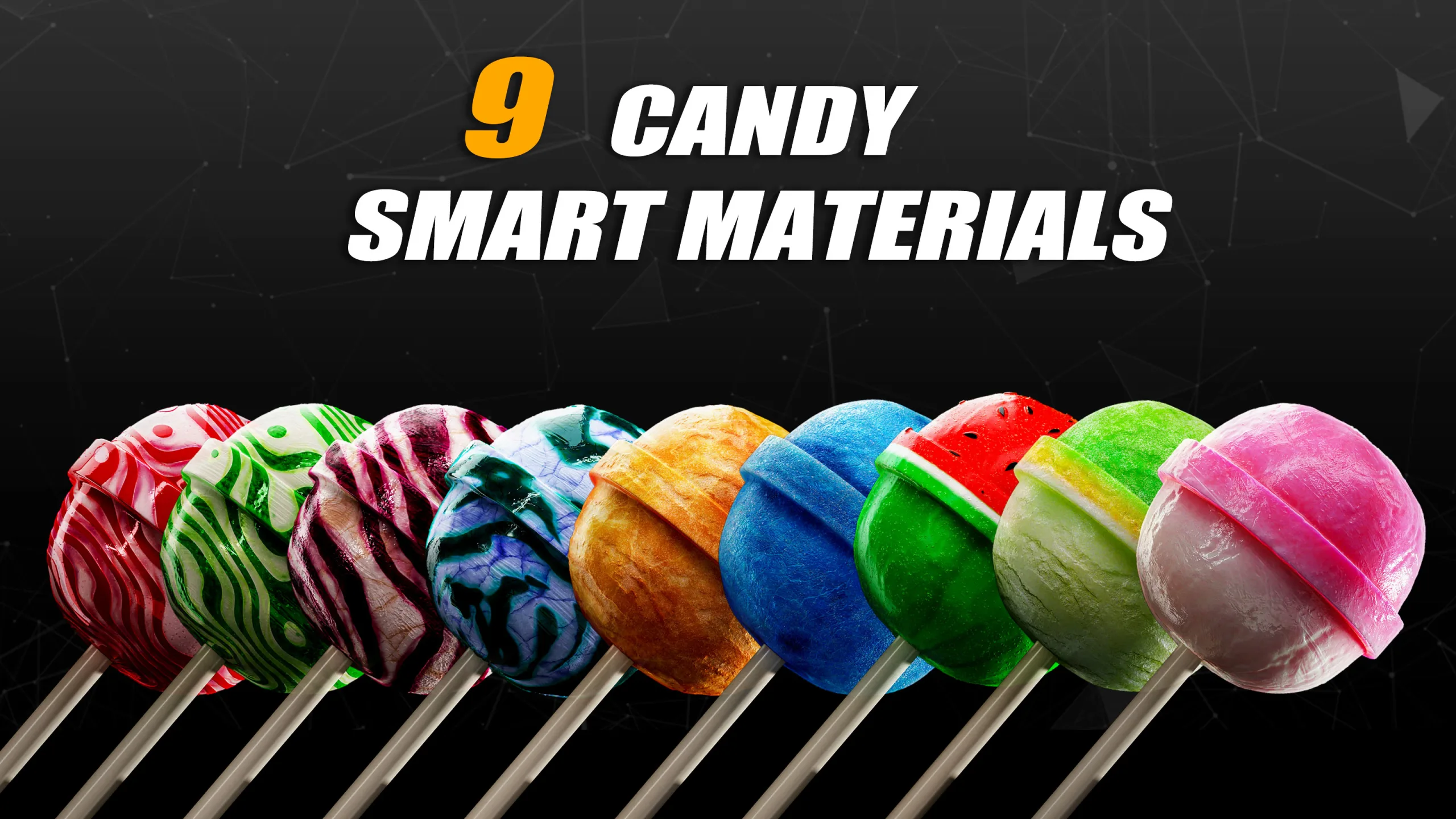 36 Food And Candy Smart Materials (Burger-Bread-Cheese-Candy_Chocolate)
