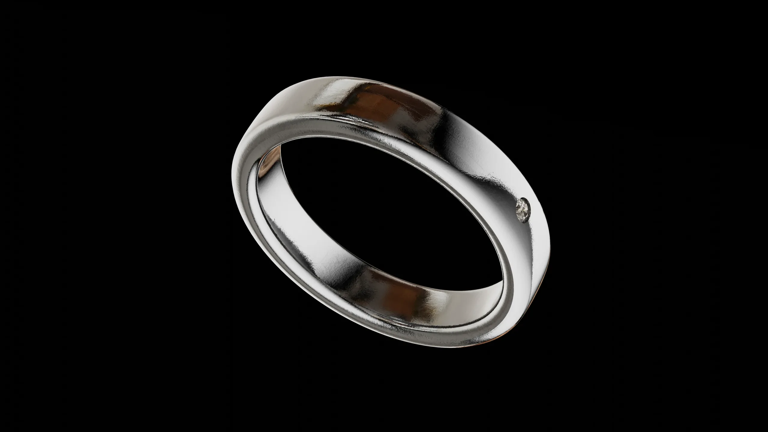 Solid wedding ring and with stone