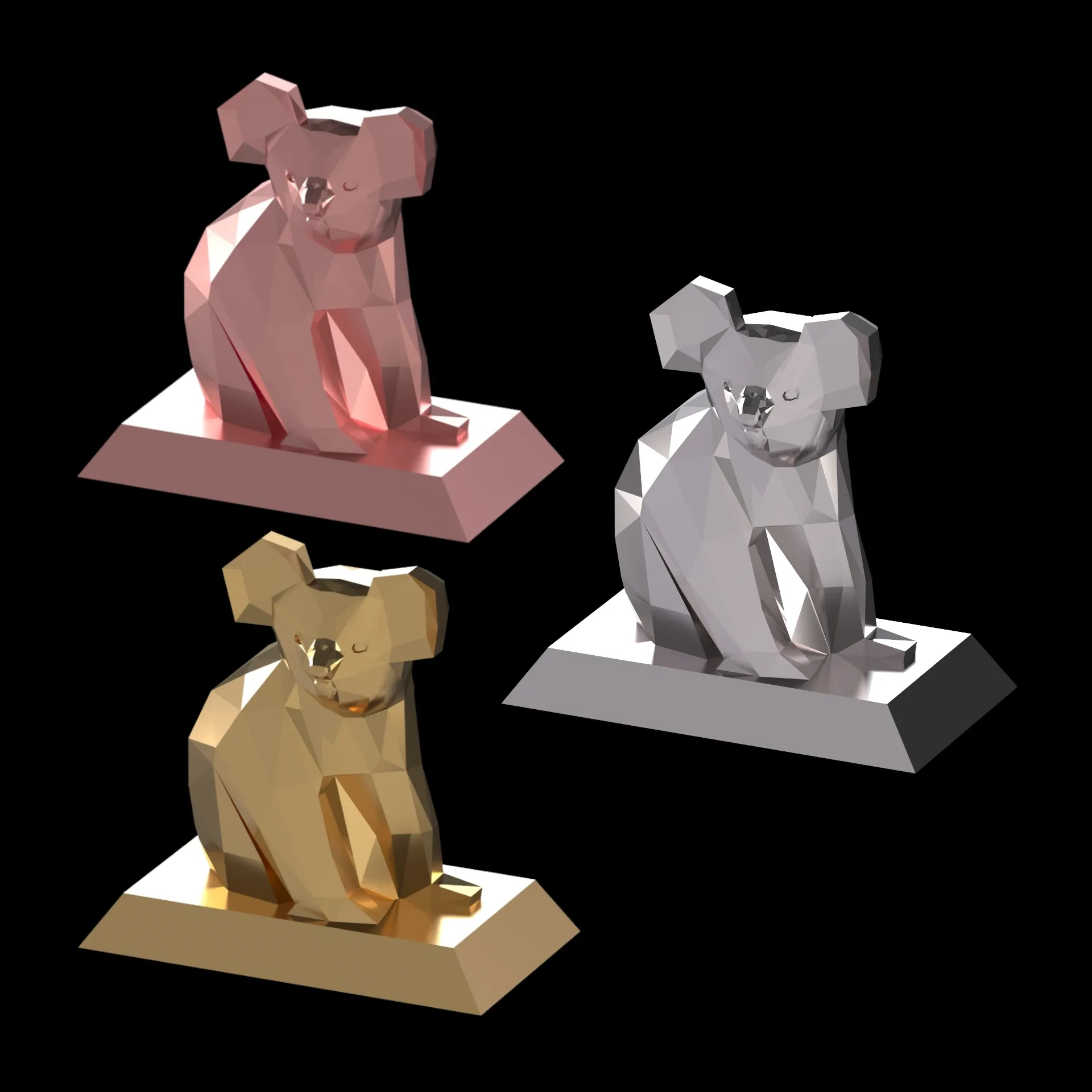Koala bear sculptrure 3Dmodel lowpoly