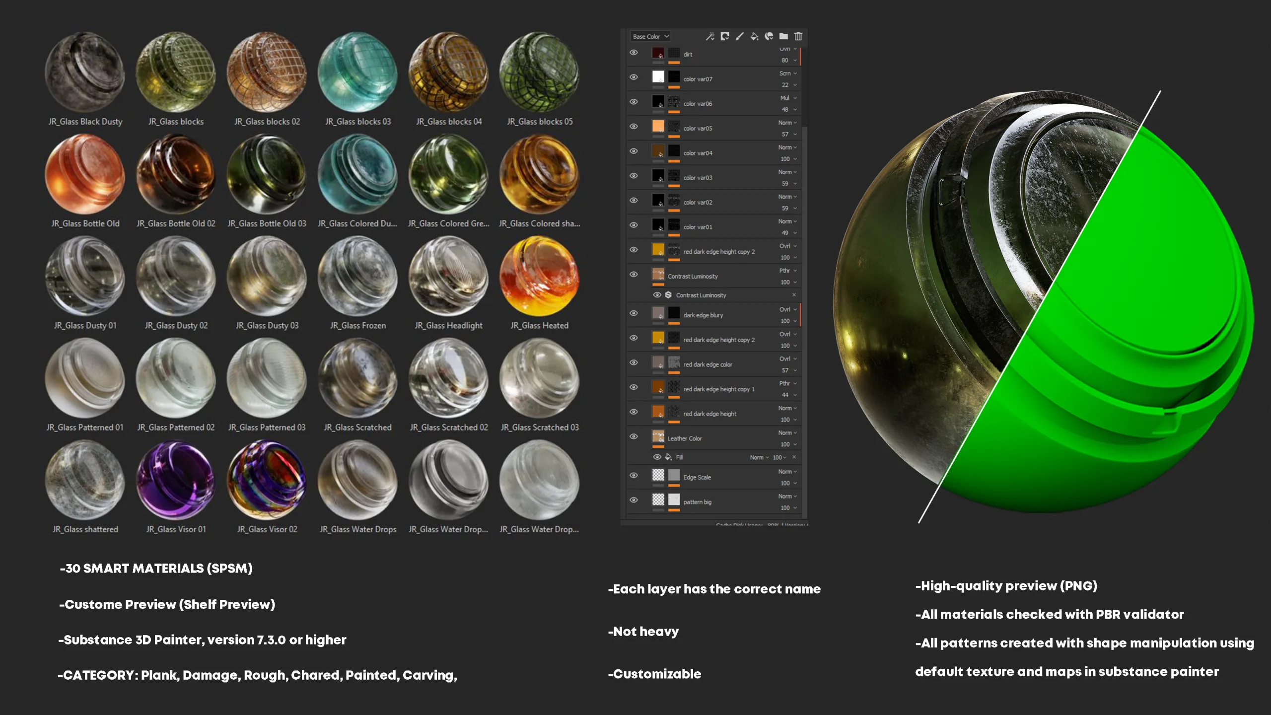 Glass Smart Materials for Substance 3D Painter