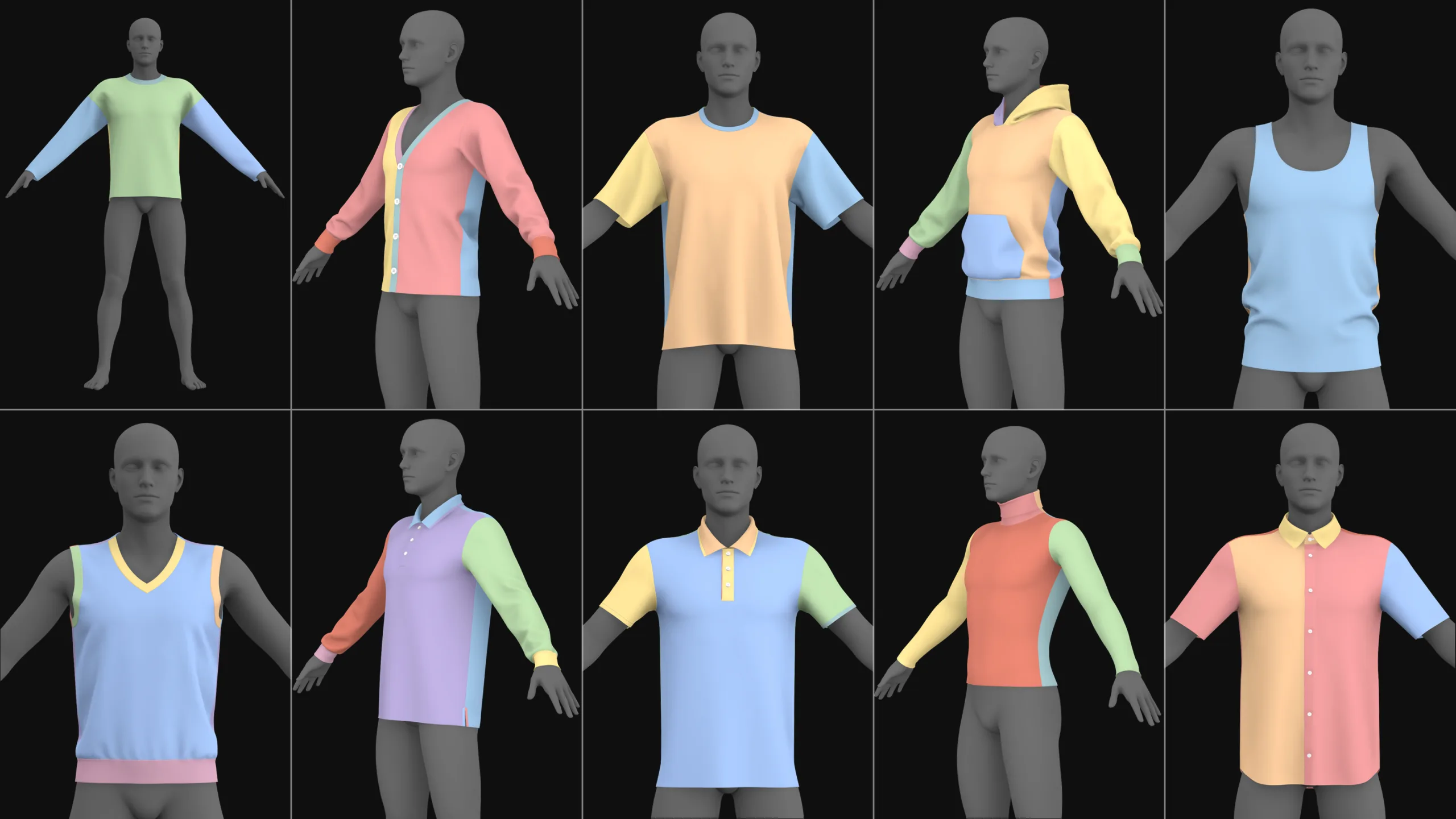 Basic clothes pack. 170 projects / zprj obj