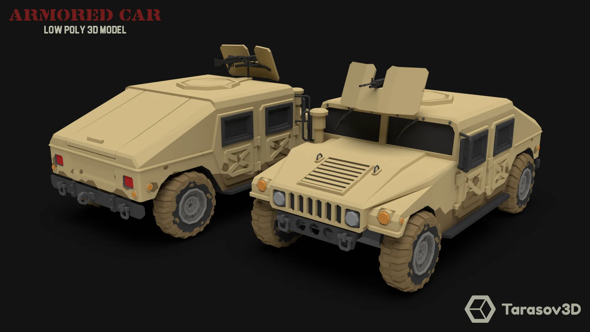 Armored Car LowPoly 3D model