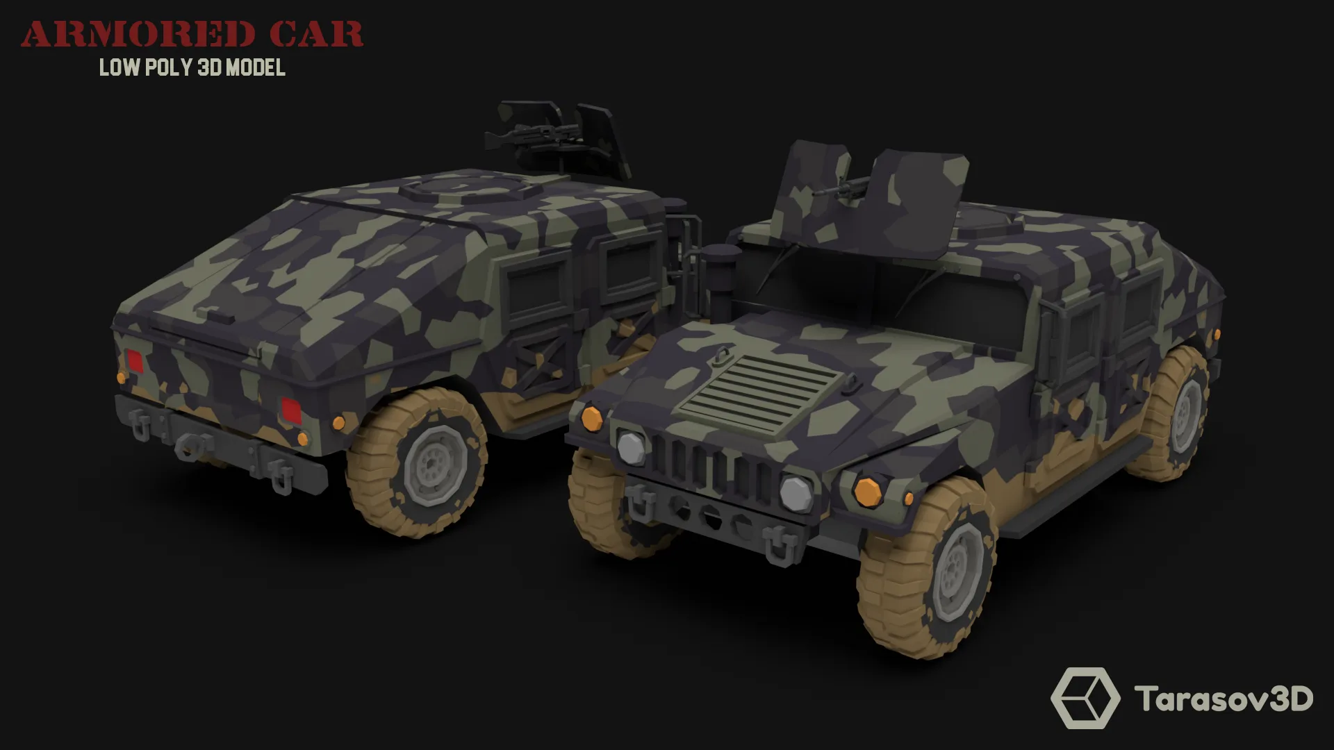 Armored Car LowPoly 3D model