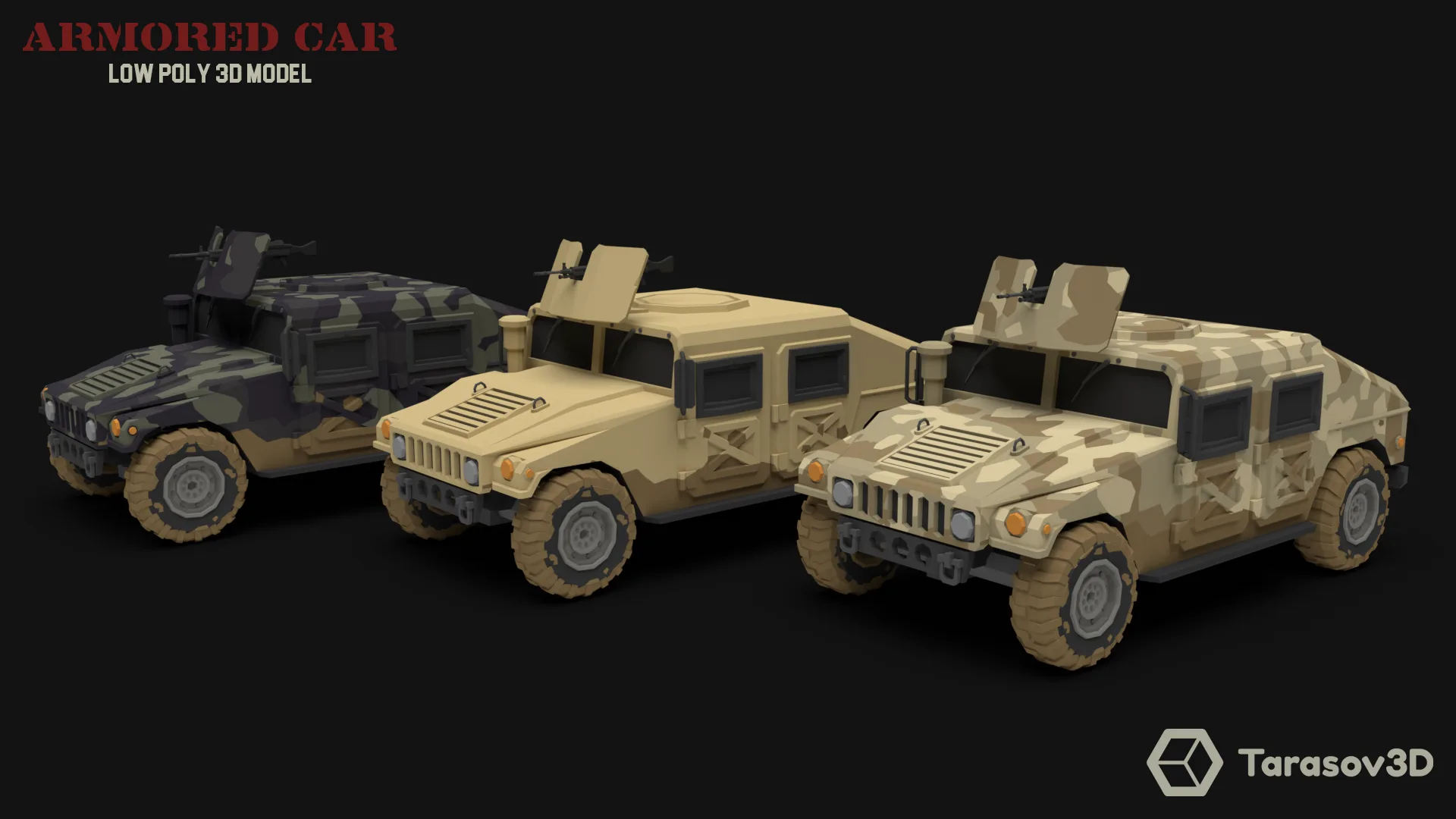 Armored Car LowPoly 3D model