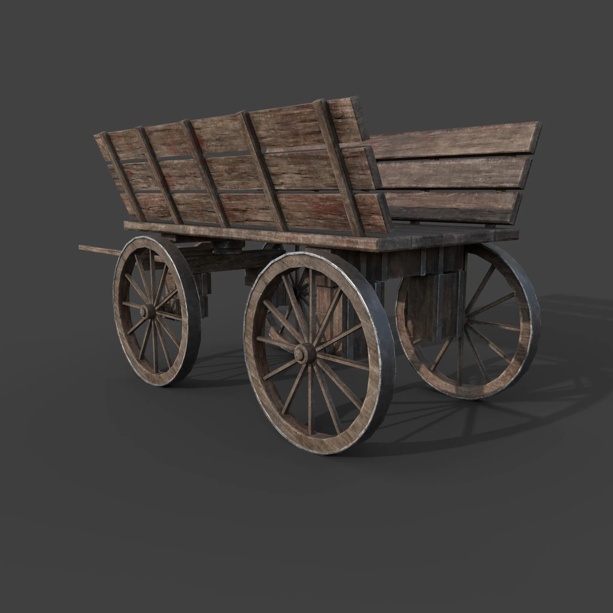 MEDIEVAL WOODEN CART GAME READY